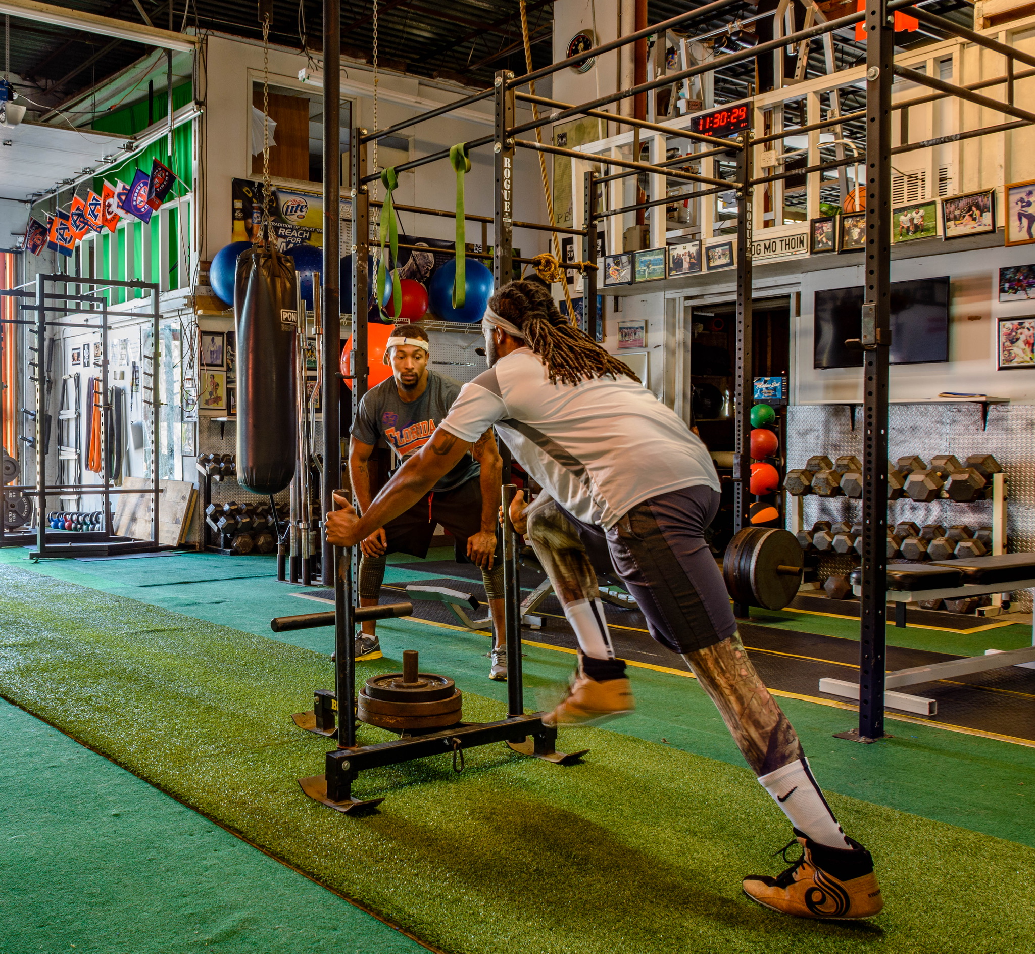 pushing weight sled